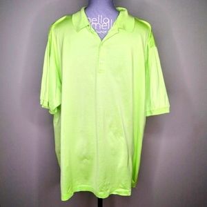 Jeff Rose Men Lime Green Performance Golf Polo Shirt Neon Bright Size XL
